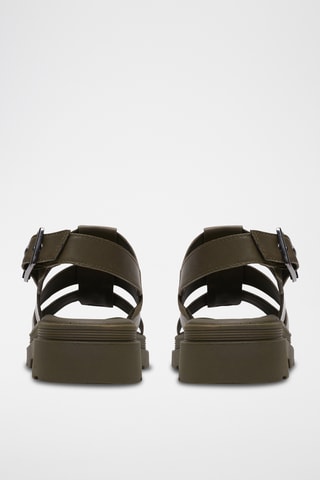 Sandales en cuir - Kaki