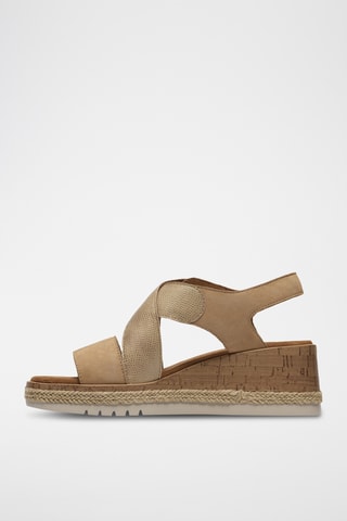 Sandales compensées en cuir - Bleu clair