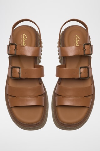 Sandales plateformes en cuir - Bleu clair