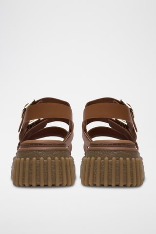 Sandales plateformes en cuir - Bleu clair