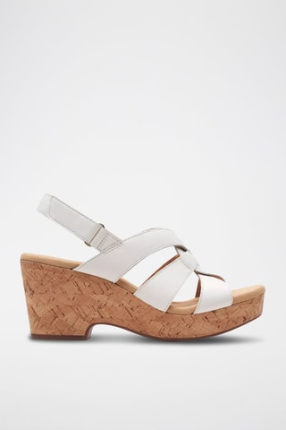 Sandales à talons en cuir Giselle - Blanc