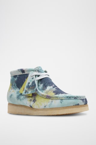 Mocassins tie and dye en cuir Wallabee - Turquoise