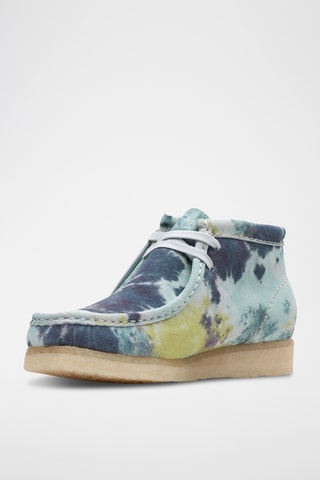 Mocassins tie and dye en cuir Wallabee - Turquoise
