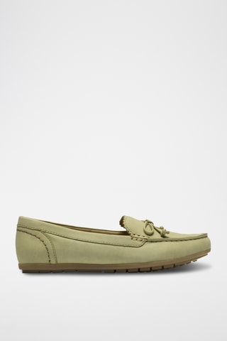 Mocassins en nubuck - Vert