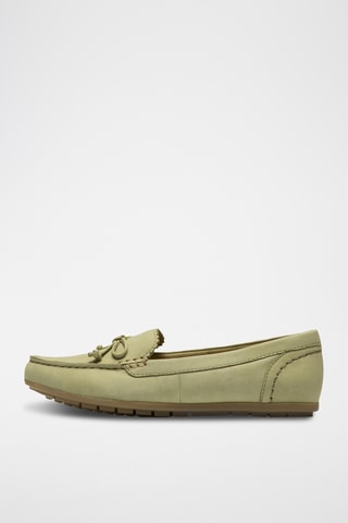 Mocassins en nubuck - Vert