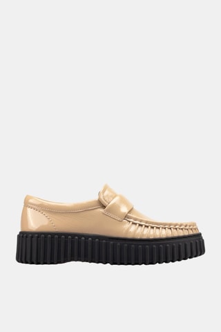 Mocassins plateformes en cuir verni Torhill Mocc - Beige