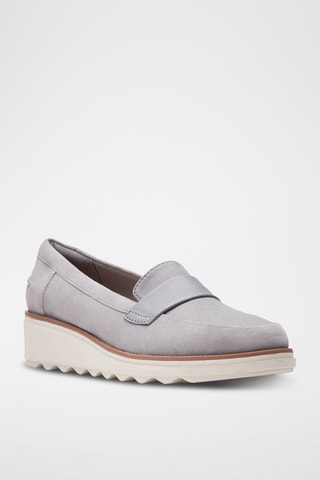Mocassins en nubuck Sharon - Gris clair