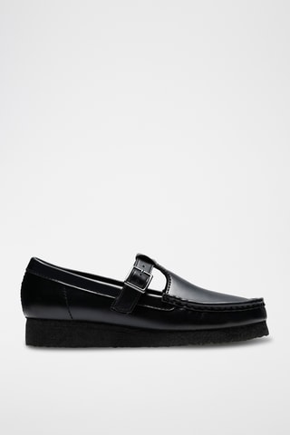 Babies compensées en cuir Wallabee - Noir