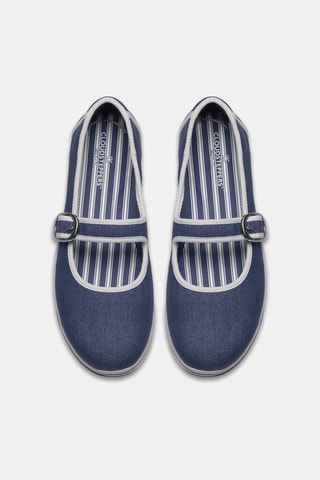 Babies en cuir - Bleu marine
