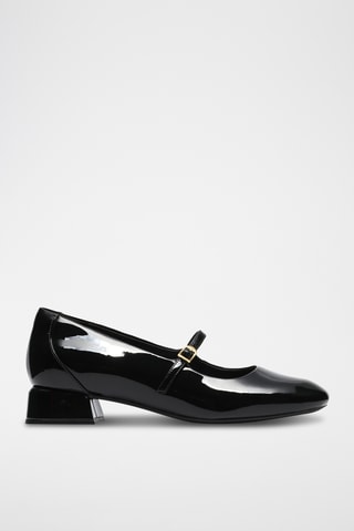 Babies à talons en cuir verni - Noir