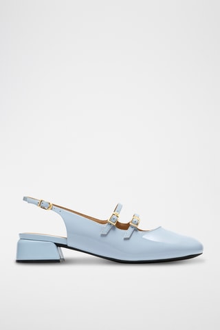 Babies en cuir verni - Ciel