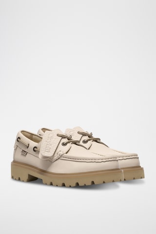Chaussures bateau en cuir - Beige