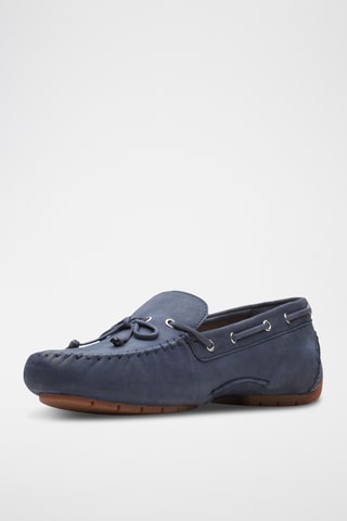 Chaussures bateau en nubuck C - Bleu marine