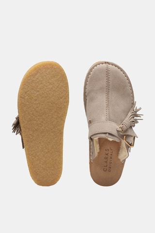 Sabots fourrés en nubuck Trek - Beige