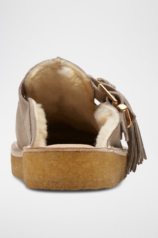 Sabots fourrés en nubuck Trek - Beige