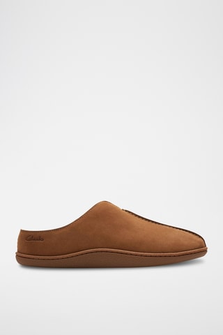 Sabots fourrés en nubuck Home - Marron clair