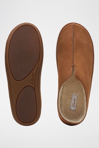 Sabots fourrés en nubuck Home - Marron clair