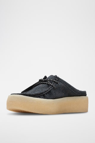 Sabots plateformes en nubuck WallabeeCup - Noir
