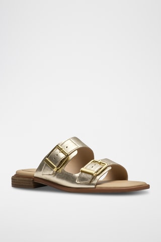 Mules en cuir - Doré