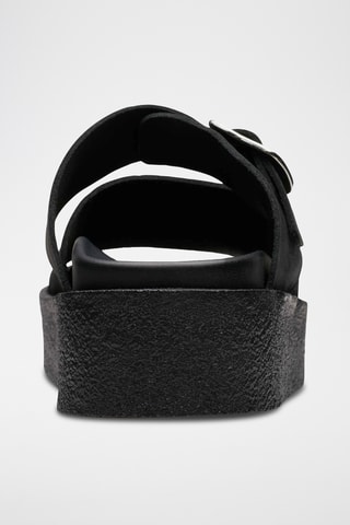 Mules plateformes en nubuck Crepe - Noir