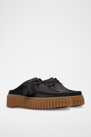 Sabots plateformes en nubuck Torhill - Noir