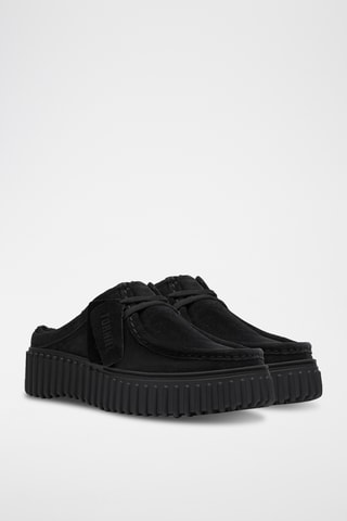 Sabots plateformes en nubuck Torhill - Noir
