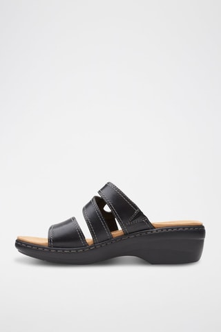 Mules à talons en cuir Merliah - Noir