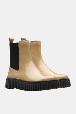 Bottines Chelsea en cuir verni Torhill Maple - Beige