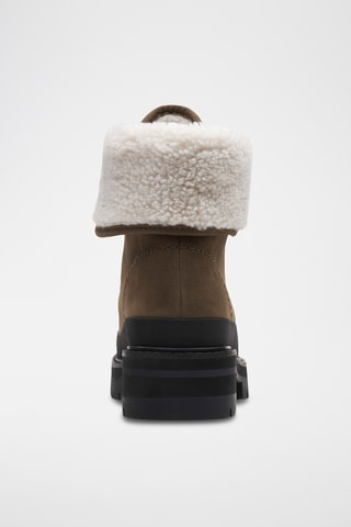 Bottines fourrées en cuir Orianna - Vert olive