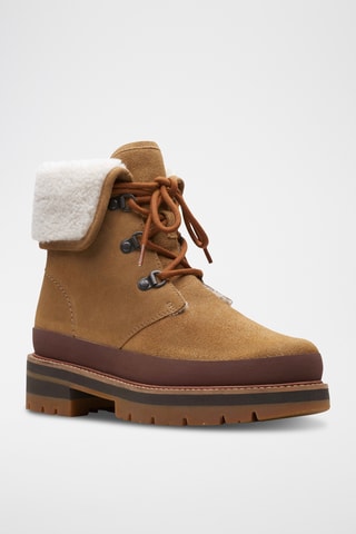 Bottines fourrées en nubuck Orianna - Marron