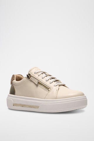 Baskets plateformes en cuir - Ecru