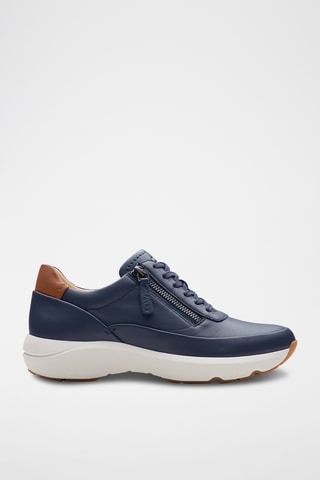 Baskets compensées en cuir Tivoli - Bleu