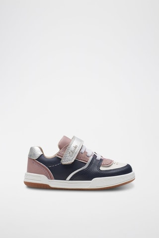 Baskets en cuir Fawn Craft - Vieux rose et bleu marine