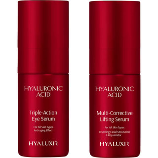 Sérum liftant multi-correcteur & sérum contour des yeux triple action - Acide hyaluronique & vitamine C - 2 x 30 ml