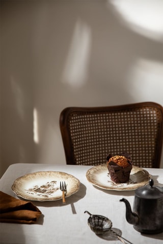 6 assiettes à dessert en porcelaine - 21 cm