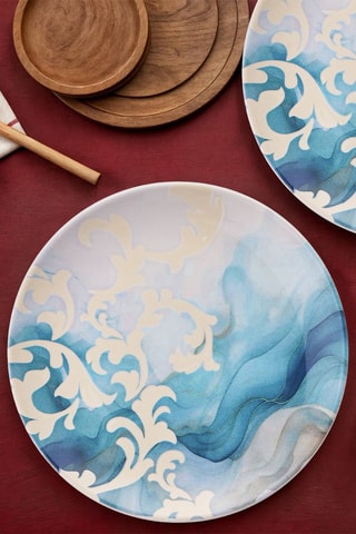 6 assiettes plates en céramique - 25,5 cm