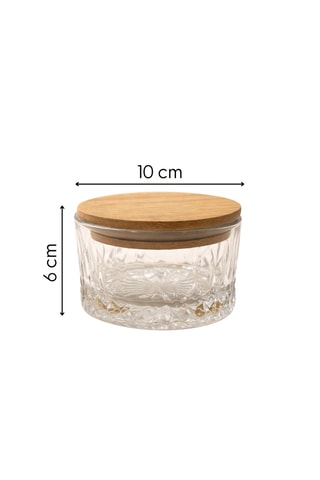 6 bocaux en verre avec couvercles en bambou - 260 ml