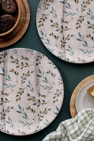 6 assiettes plates en céramique - 25,5 cm