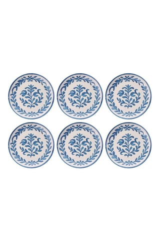 6 assiettes plates en céramique - 25,5 x 25,5 x 2,5 cm