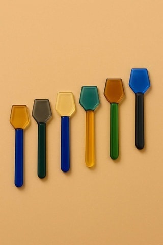 6 cuillères en verre - 9 x 2 cm