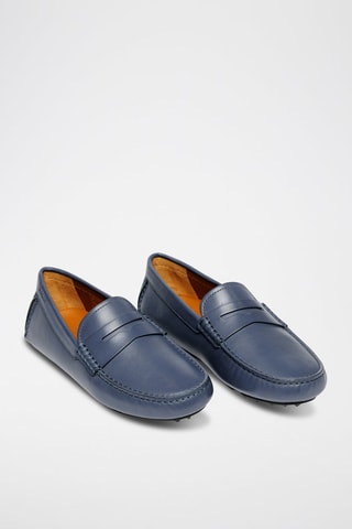 Mocassins en cuir de mouton - Bleu