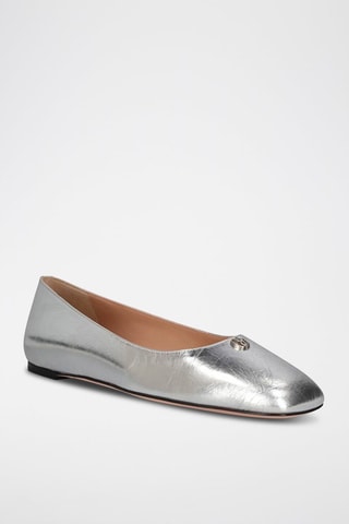 Ballerines en cuir de chèvre - Argenté