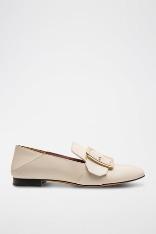 Ballerines en cuir - Blanc, doré et noir