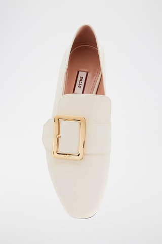 Ballerines en cuir - Blanc, doré et noir