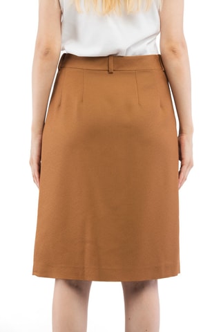 Jupe droite en laine vierge - Orange