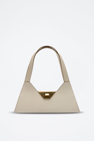Sac porté épaule en cuir de veau - Beige