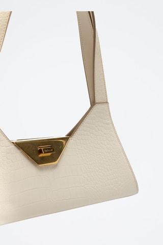 Sac porté épaule en cuir de veau - Beige