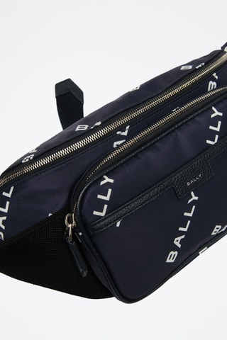 Sac banane en cuir - Bleu et blanc
