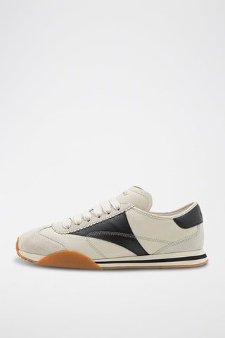 Baskets en cuir de veau nubuck - Bleu
