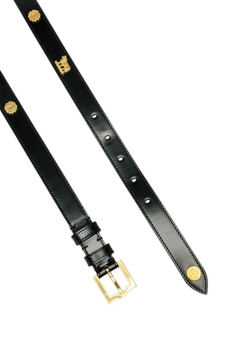 Ceinture en cuir de veau - Noir et doré